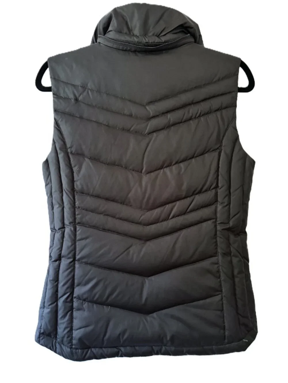 Michael Kors Black Quilted Puffer Vest Removable Hood Gold Hardware | Small
